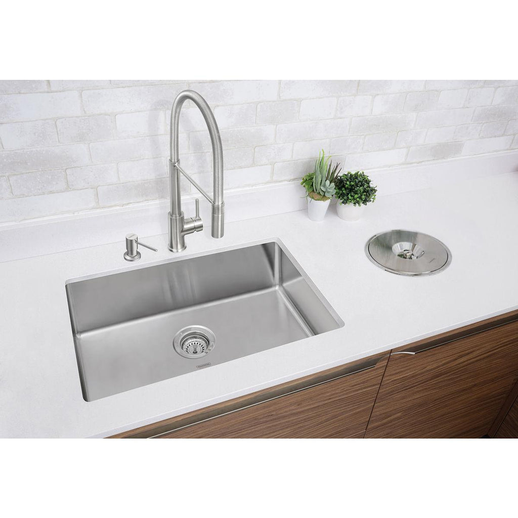 Cuba de Embutir Quadrum 70 U Undermount Tramontina 70 x 40 x 20 cm em Aço Inox Acetinado com Válvula