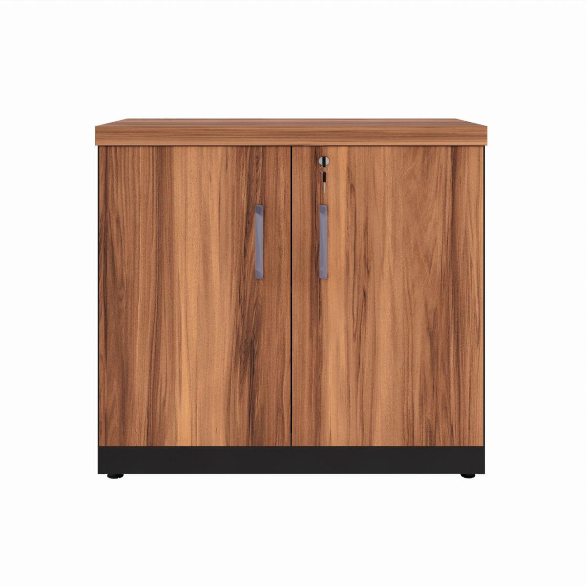 Armario para Escritório 2 Portas 80cm Nogal Preto Marin Brasil