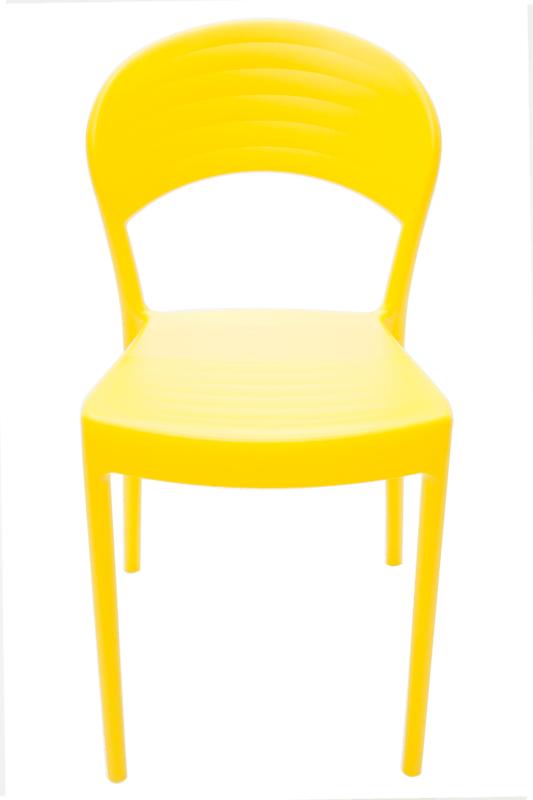 Cadeira Sissi encosto fechado amarela Tramontina