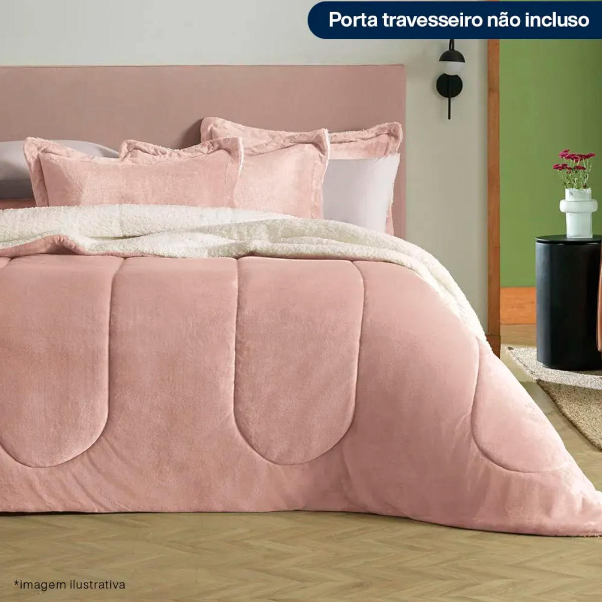 Edredom de Microfibra Queen Karsten com Sonata Rosé Natural