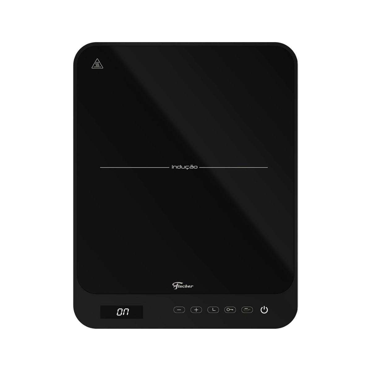 Cooktop de Indução Portátil Fischer 1 Boca Bivolt Touch Screen Preto