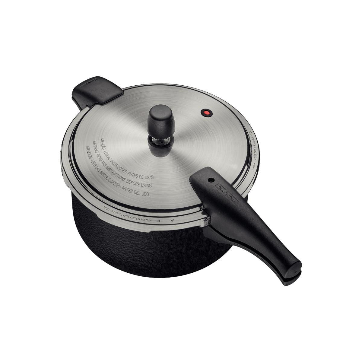 Panela de Pressão Tramontina Vancouver Effect em Alumínio Antiaderente Starflon Max Preto 24 cm 6 L