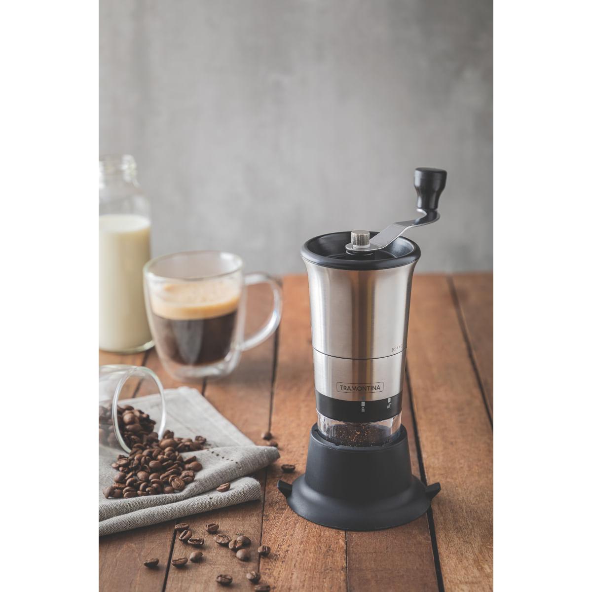 Moedor para Café Tramontina Realce em Aço Inox com Copo de Acrílico e Moinho em Cerâmica