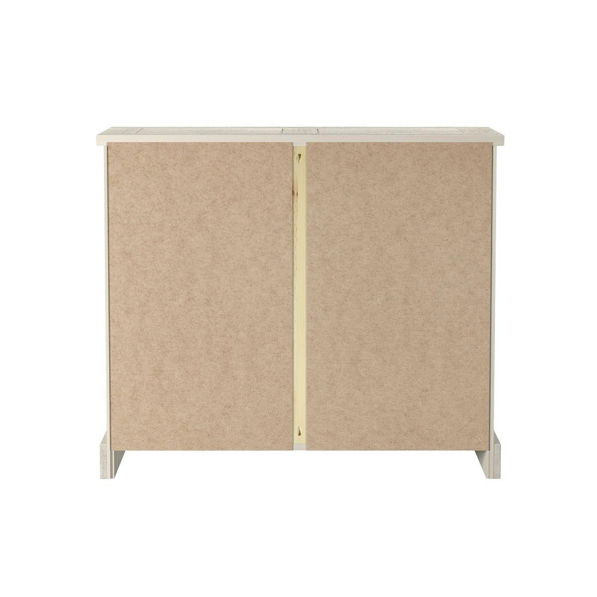 Aparador Buffet em Madeira 2 Portas 2 Gavetas 104 cm Patina Branca Elliottiis