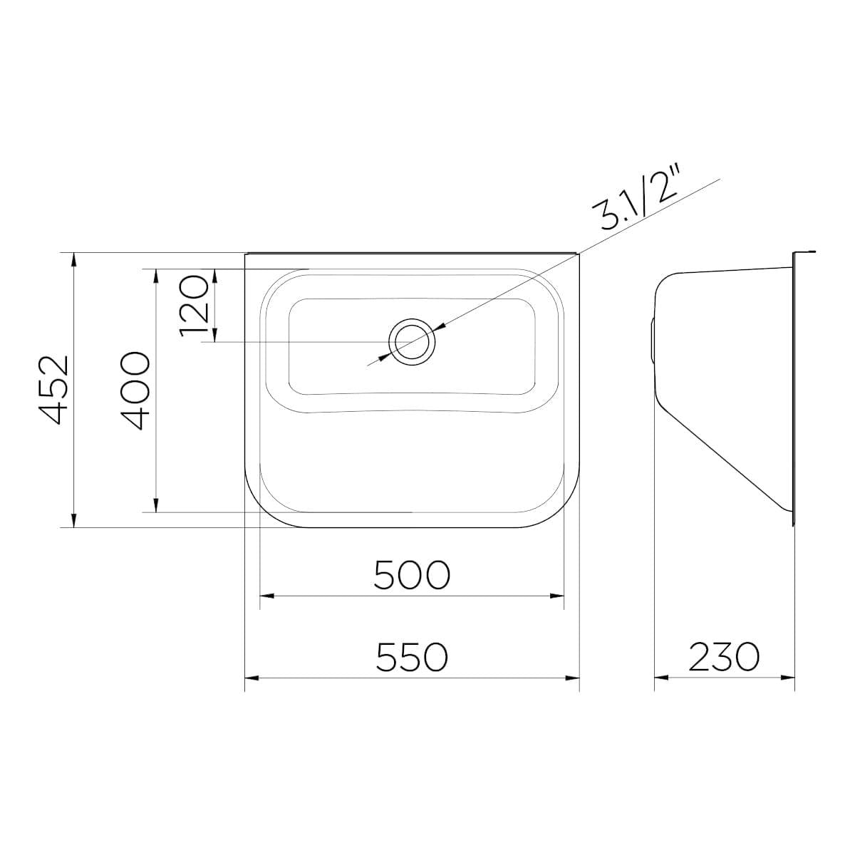Tanque de Parede Docol 32 Litros em Aço Inox Alto Brilho 55x45 cm
