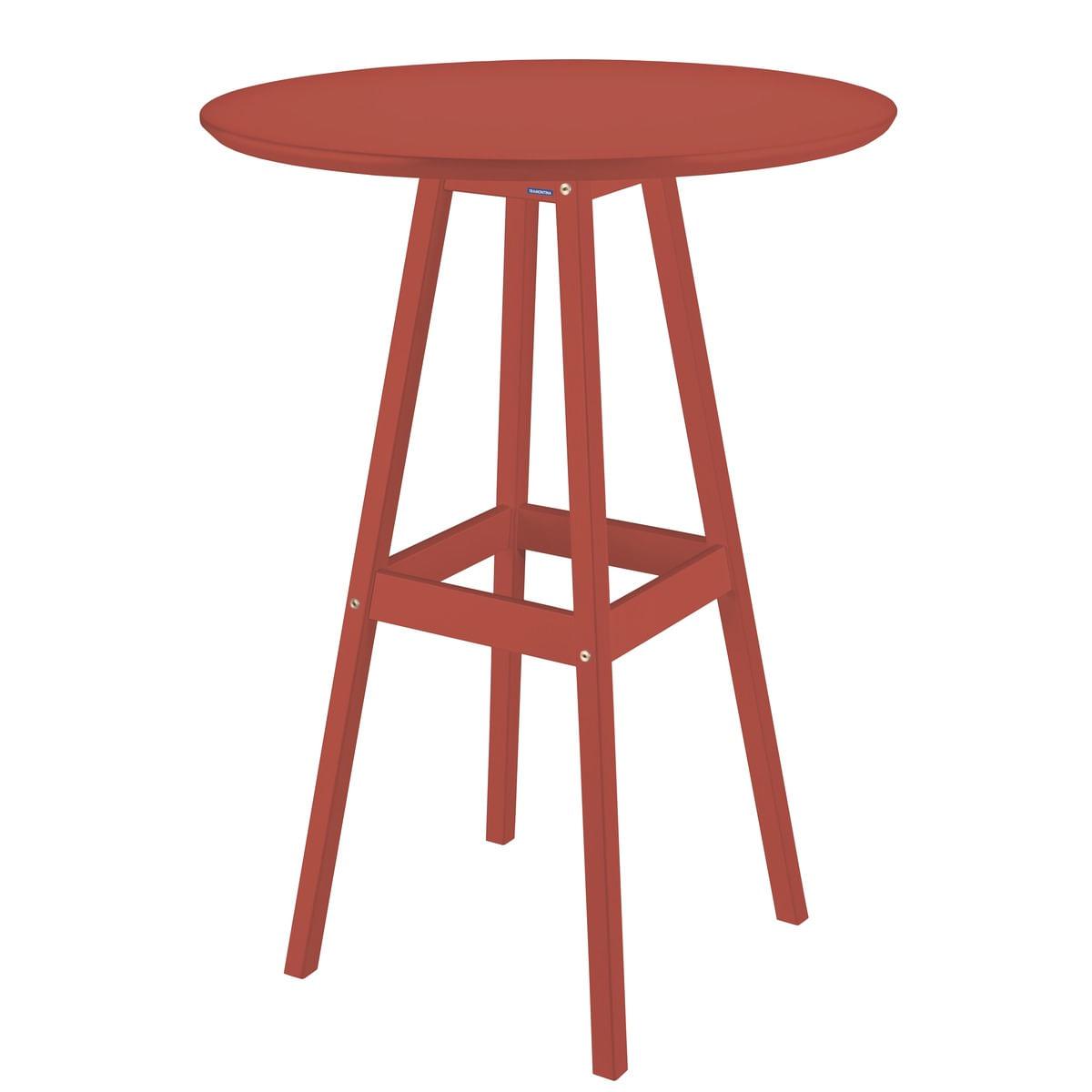 Mesa de Madeira Pub Alta Tramontina 65 x 107 cm Vermelha 91453107