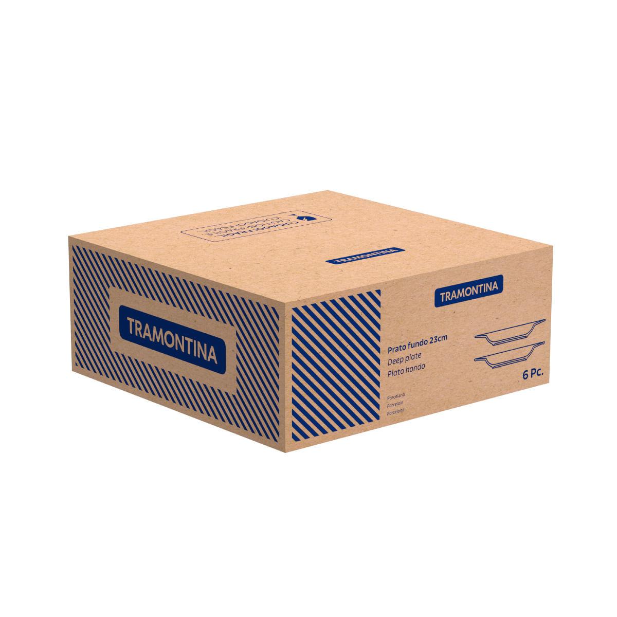 Kit Prato Fundo Tramontina Alicia em Porcelana Decorada 23 cm 6 Peças