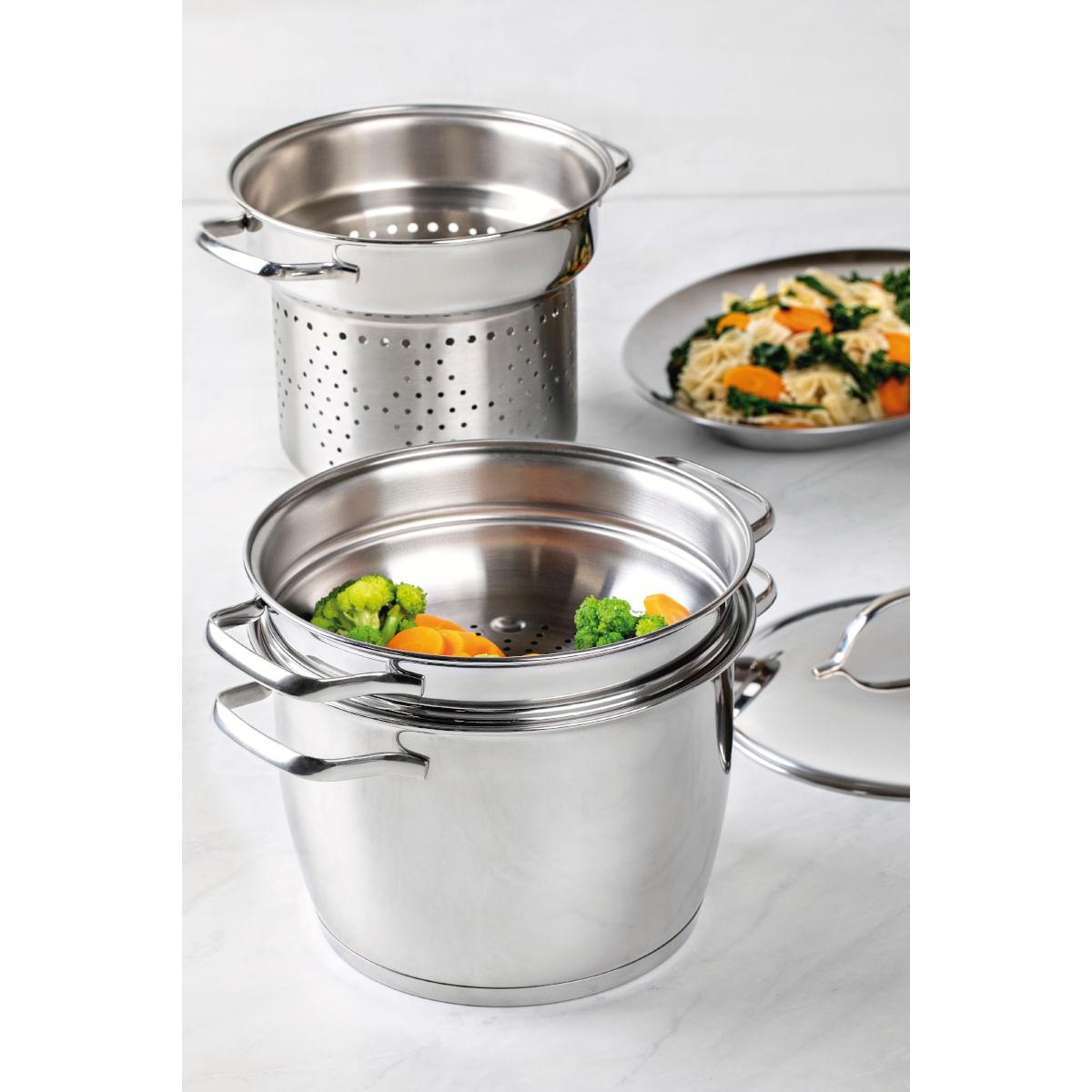 Jogo Multi Cooker Tramontina Allegra em Aço Inox 3 Peças