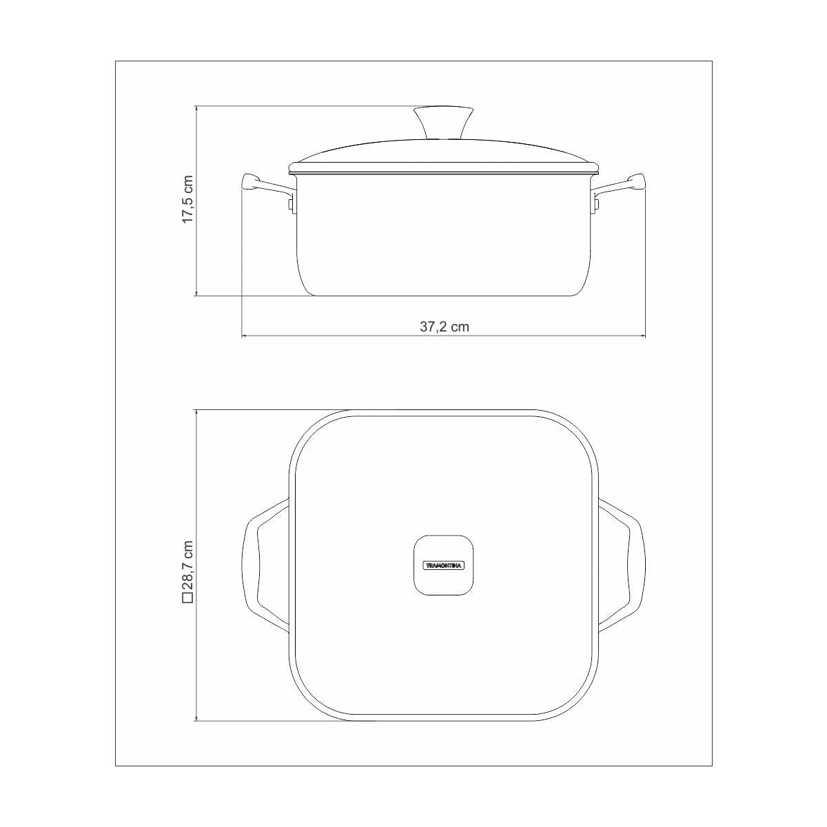 Caçarola Quadrada em  Aço Inox  7,3 L Trix Tramontina 62824264