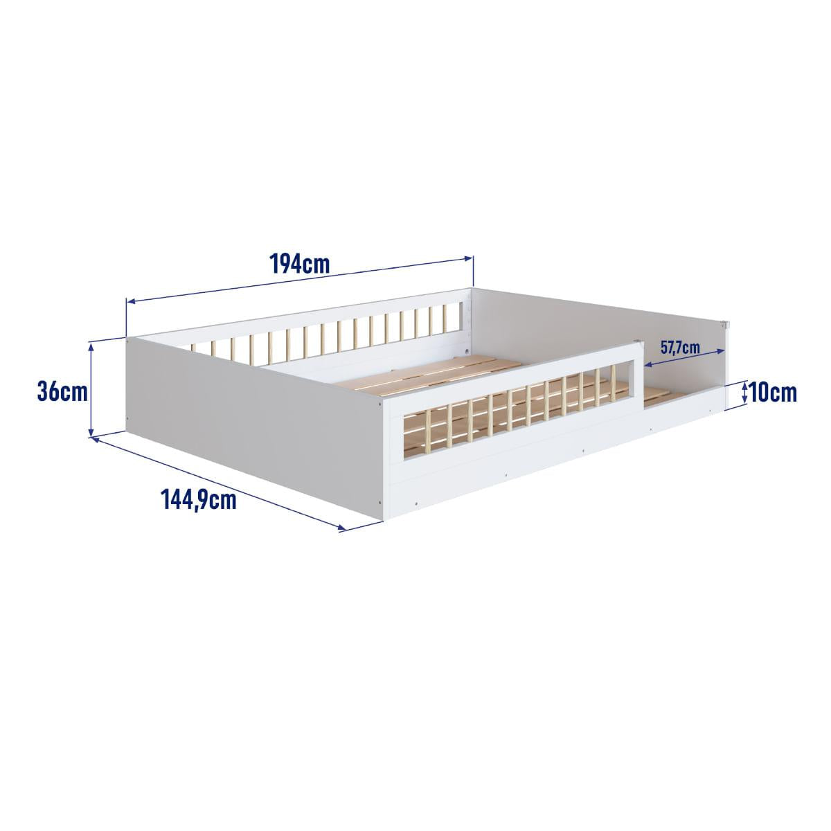 Cama Montessoriana Casal Affetto Branco Completa Móveis
