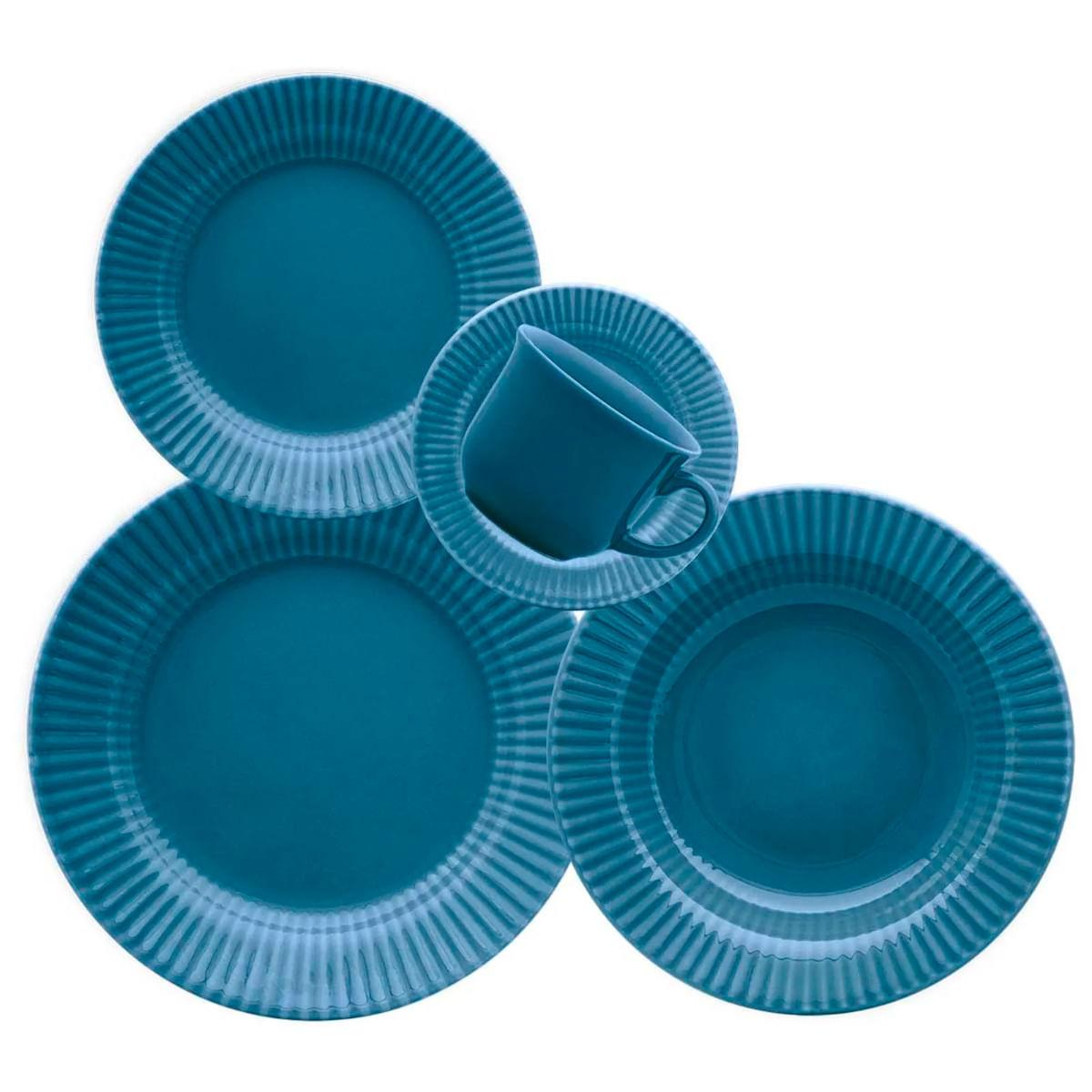 Aparelho de Jantar e Chá 20 peças Canelé Azul Oxford