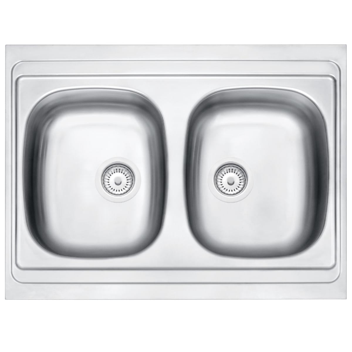 Pia de Apoio Tramontina Stella 2C 34 R em Aço Inox 80 x 60 cm Sem Espelho
