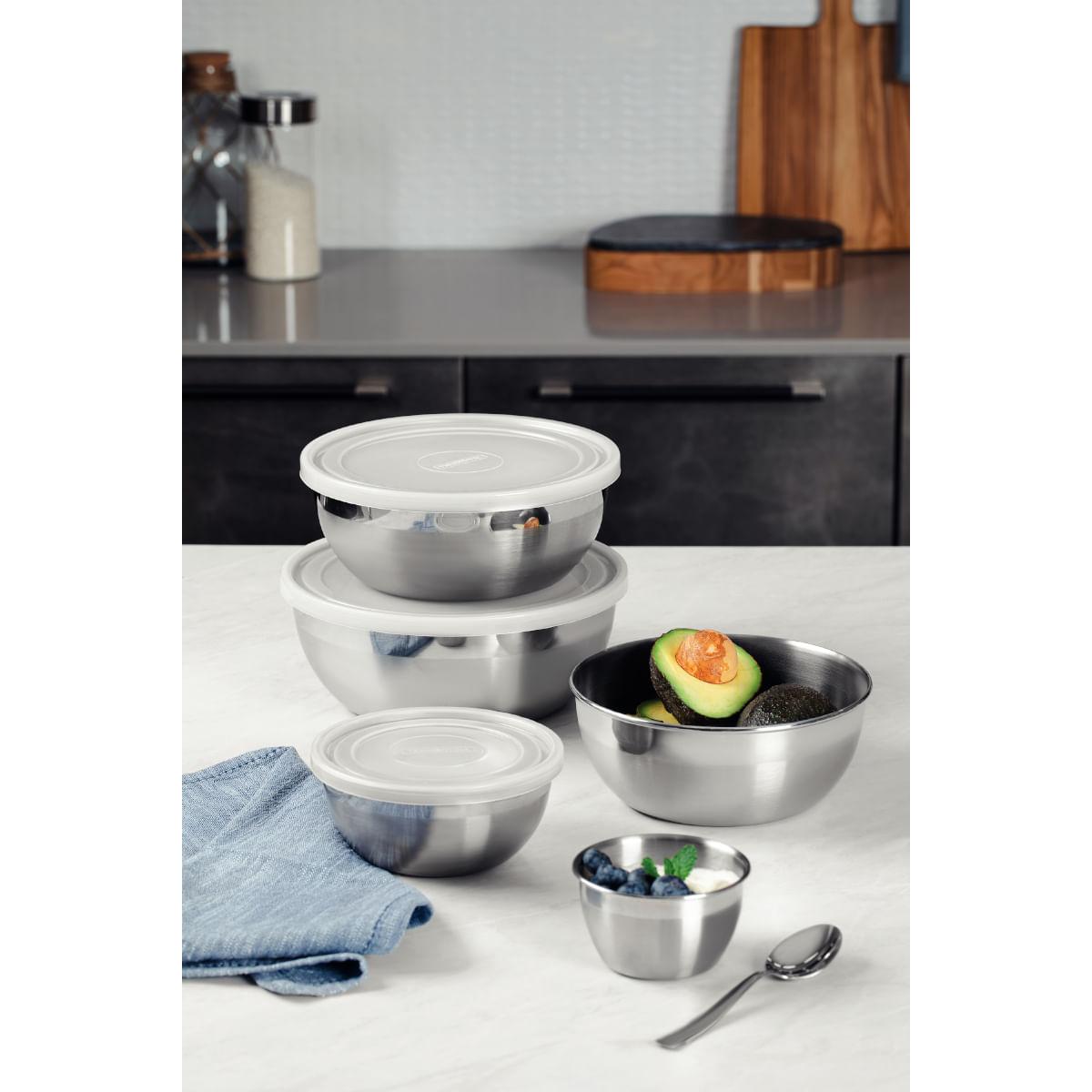Pote Tramontina Freezinox Redondo em Aço Inox com Tampa Plástica 22 cm 2,9 L