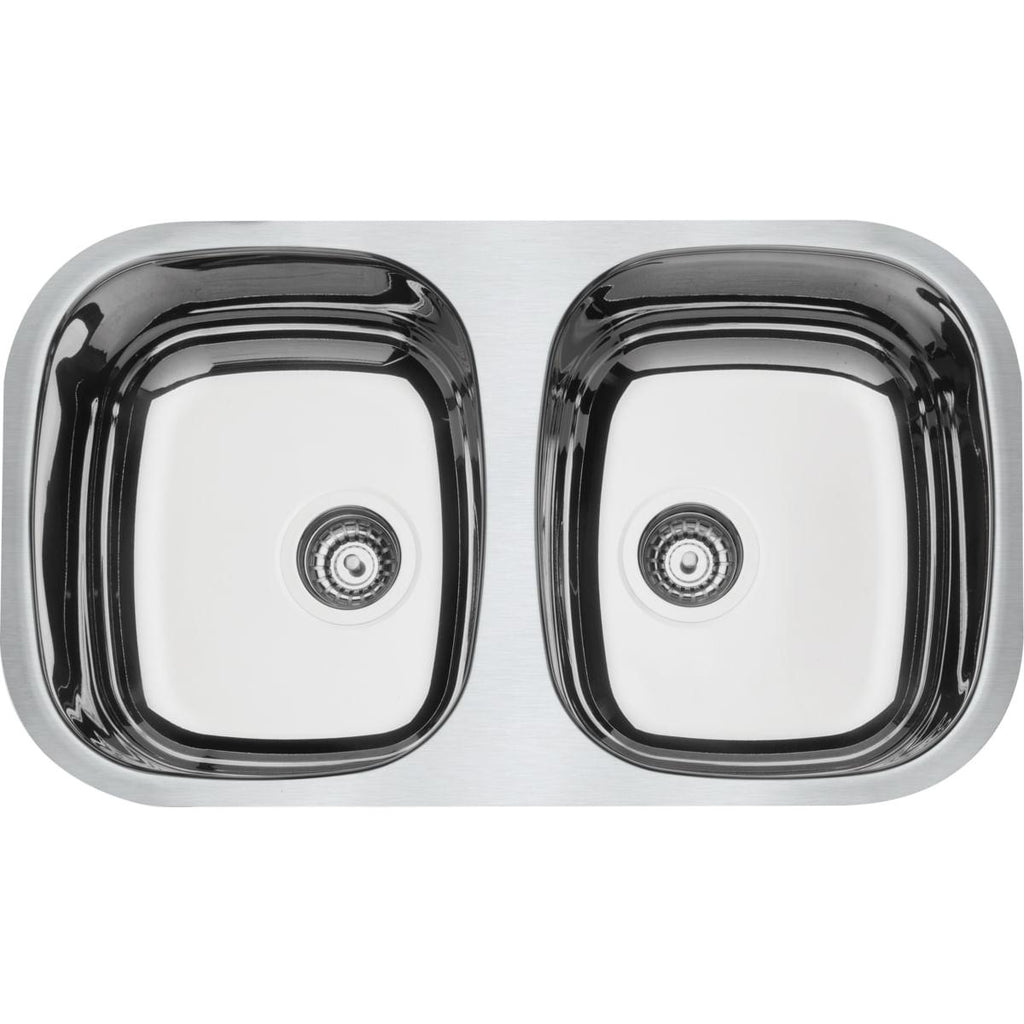 Cuba de Embutir Tramontina Prime Isis 2C 34 BL em aço inox alto brilho 76 x 44 cm com Escape