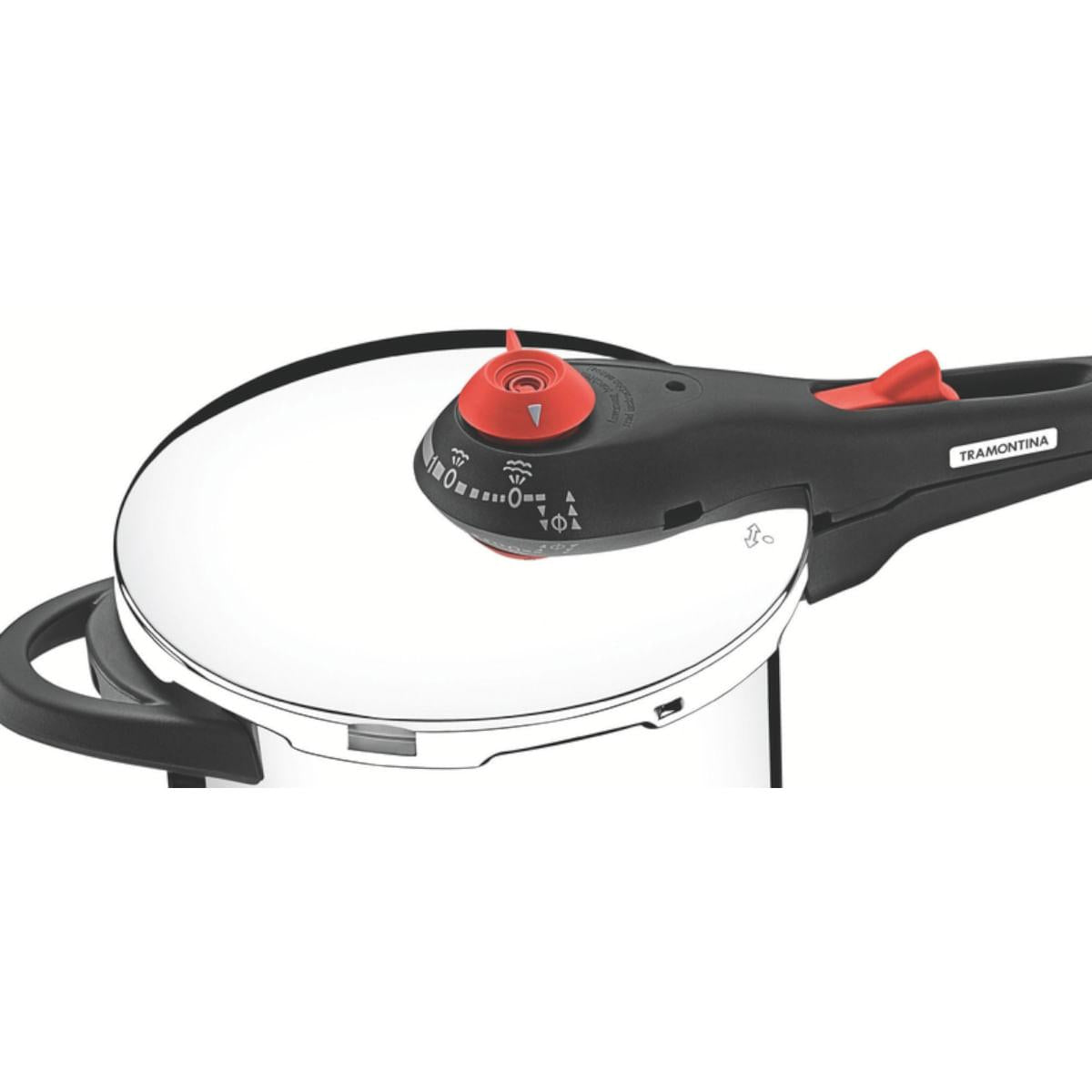 Panela de Pressão Tramontina Solar 22 cm 3 Litros em Aço Inox com 5 Dispositivos de Segurança