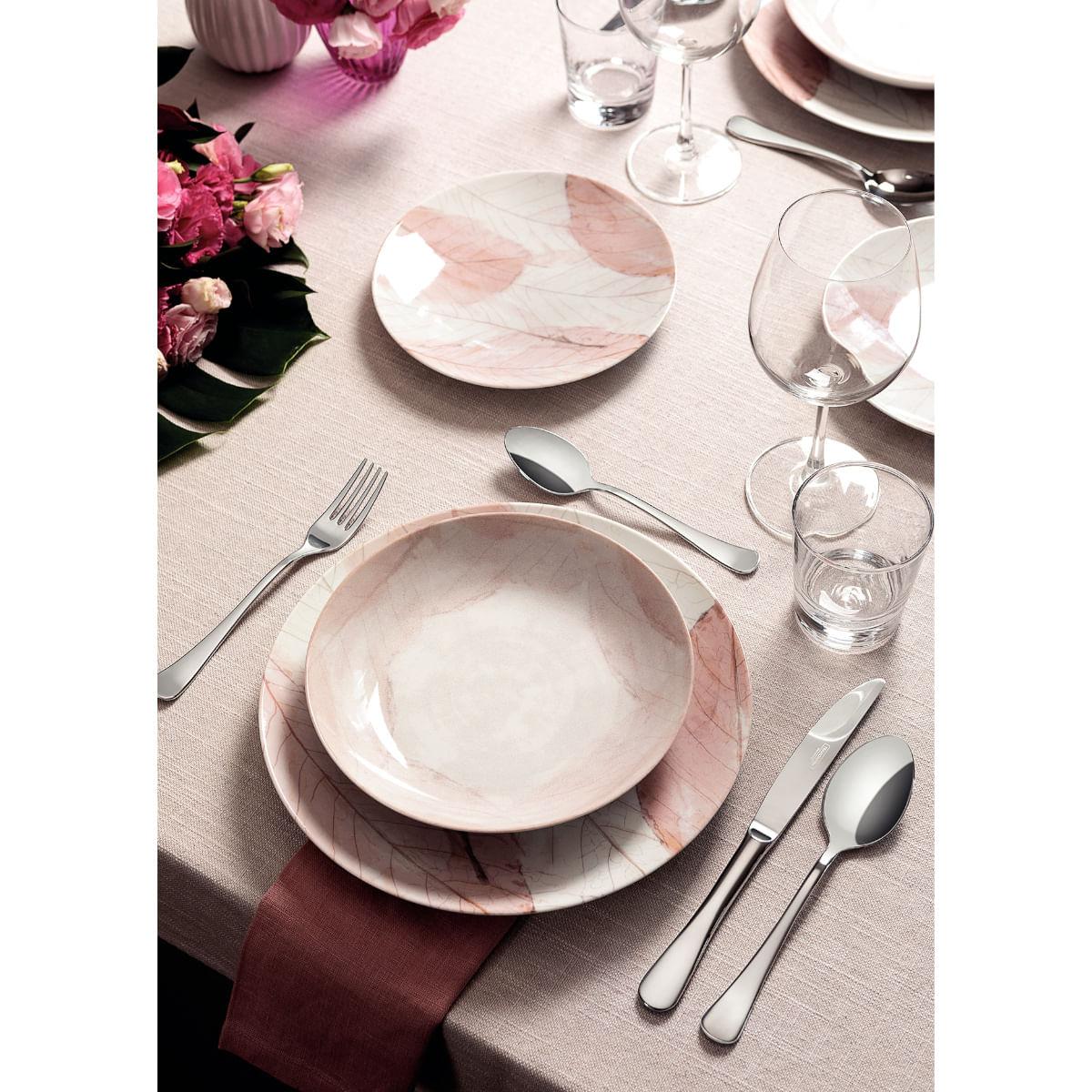 Jogo de Pratos Tramontina Rosé em Porcelana Decorada 18 Peças