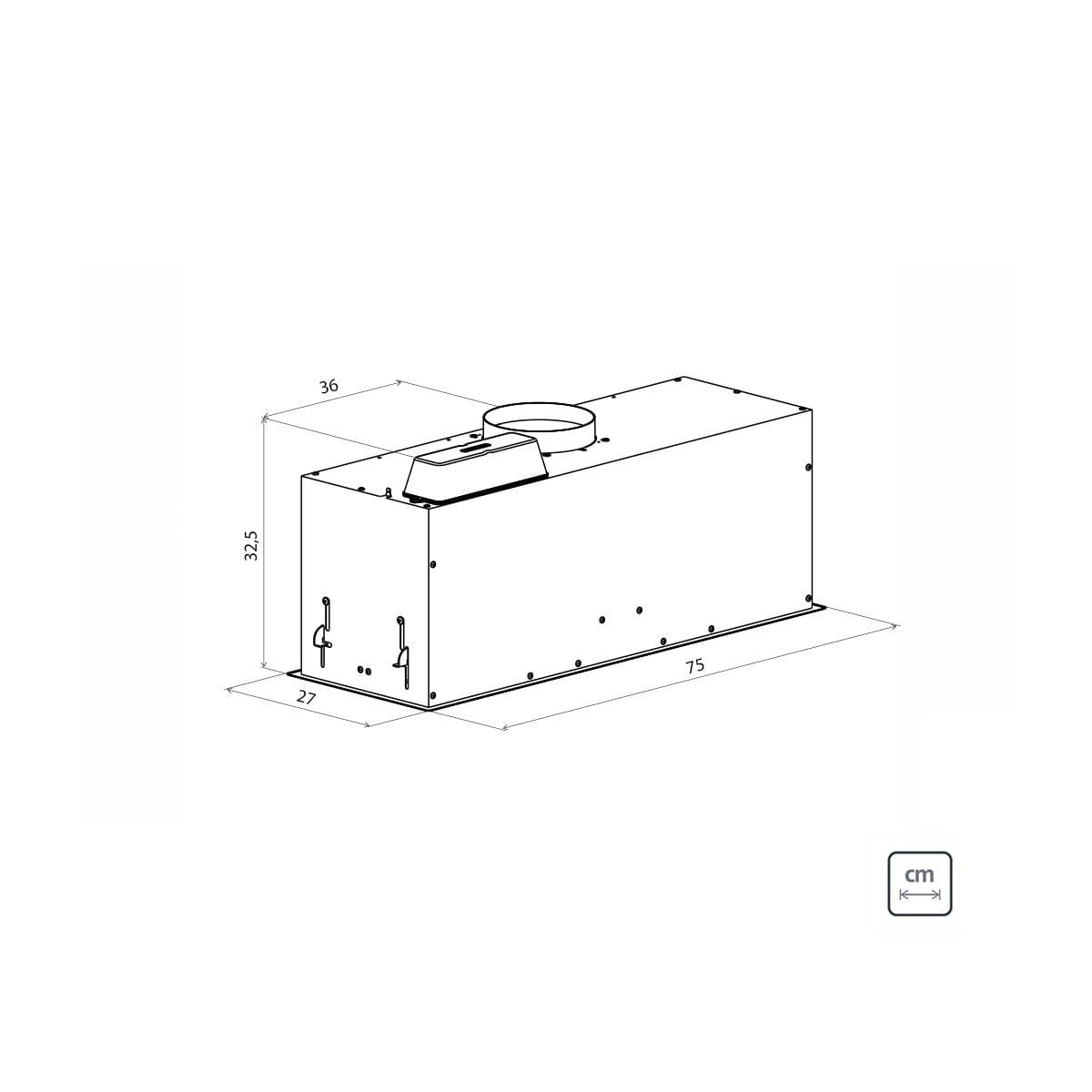 Coifa de Embutir Tramontina Incasso Retangular em Aço Inox 75 cm 127 V
