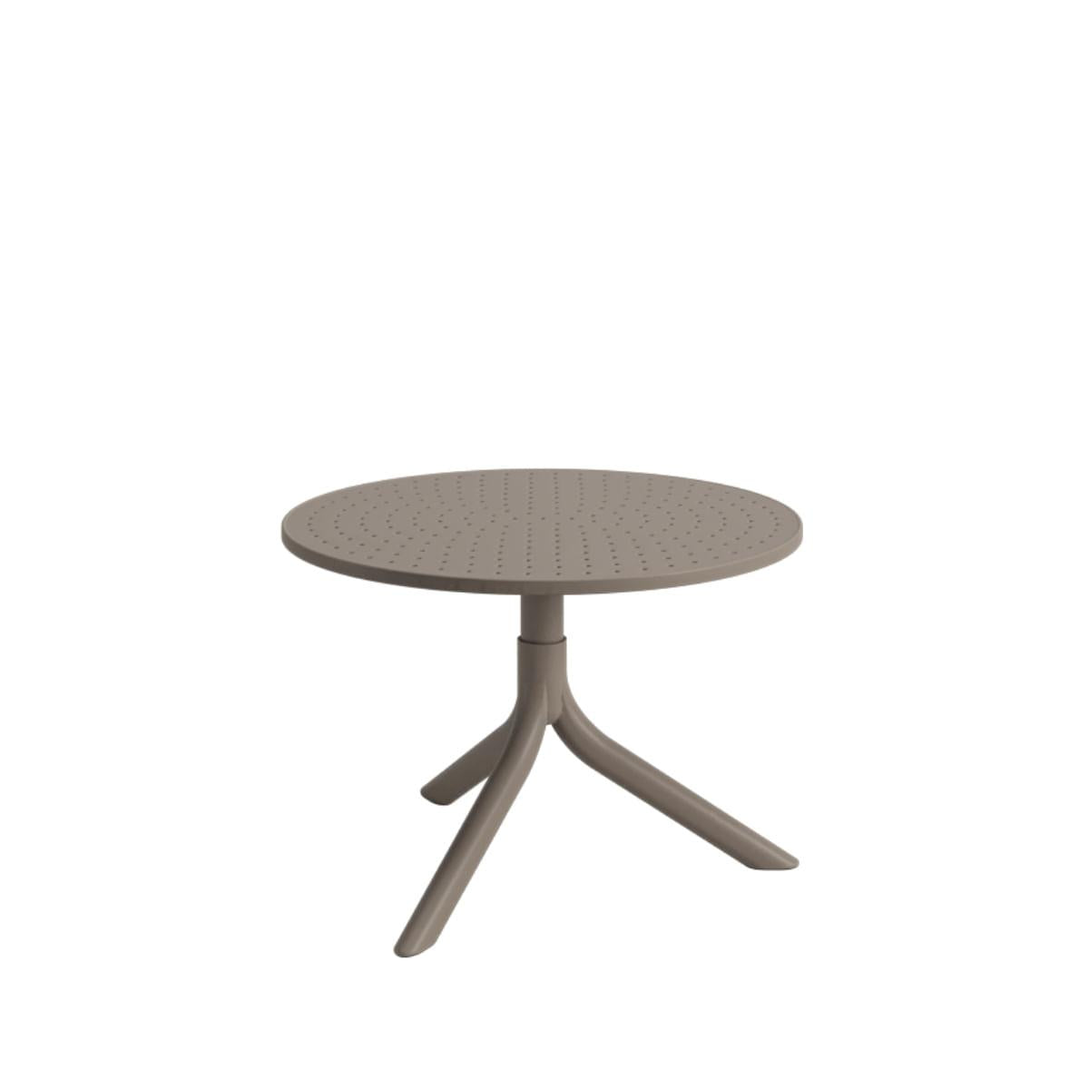 Mesa Redonda de Apoio Livy Aurah 60x43cm Taupe Polipropileno Plaxmetal