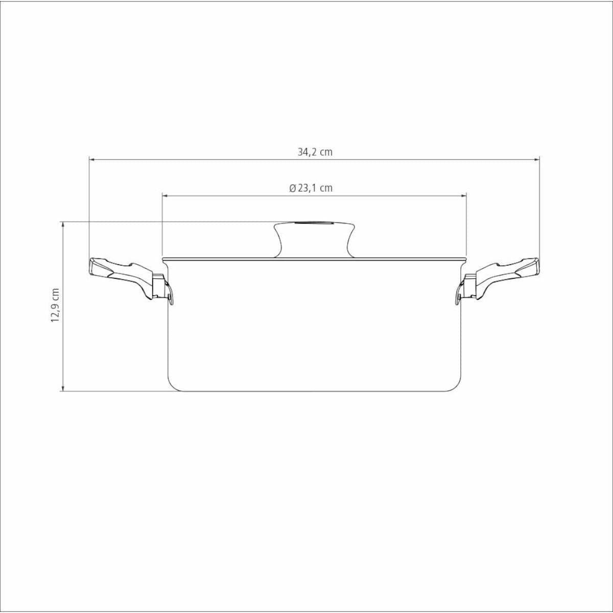Caçarola Tramontina Formia 22 cm 3,7 Litros Antiaderente Starflon Max Preto com Tampa de Vidro