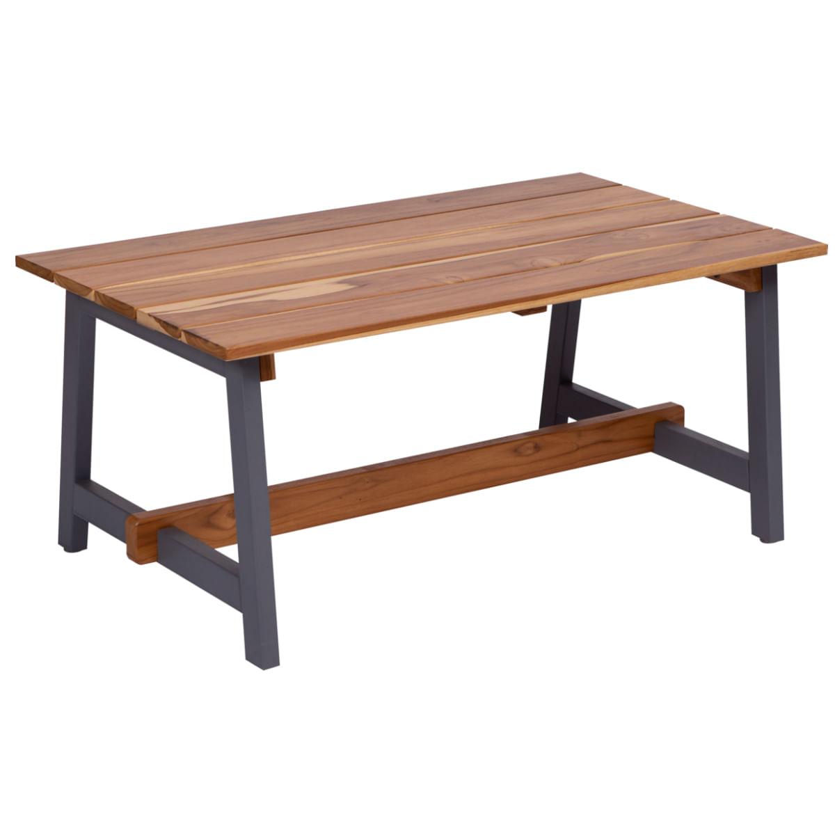Mesa de Centro Tramontina Mistral em Madeira Teca e Tauari com Acabamento Envernizado 90 x 52 cm
