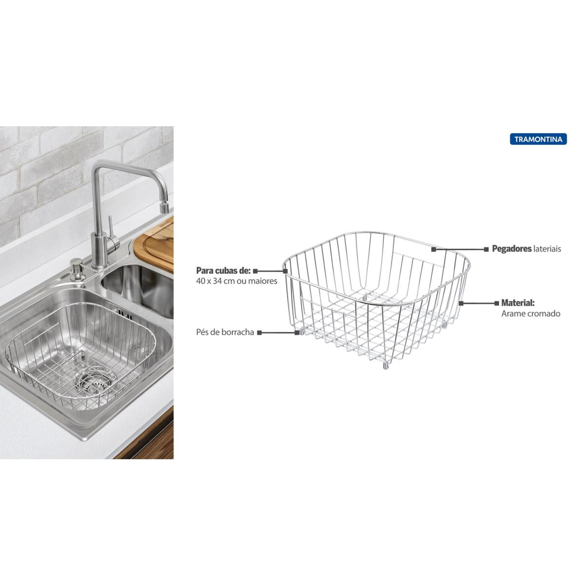 Cesta Quadrada Aramada Tramontina 94528020