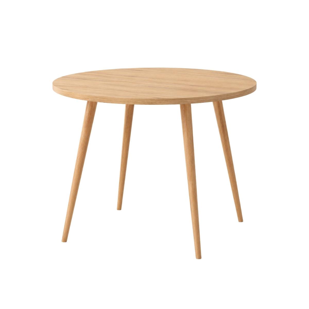 Mesa Jantar Sofia Redonda 80cm Carvalho Tropical 18mm Pés de Madeira Natural Marin