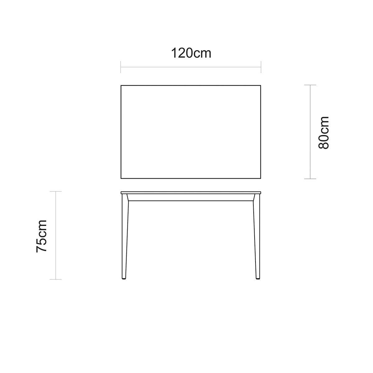 Mesa de Madeira Tramontina London Retangular 120 cm em Tauarí Tabaco 6 Lugares