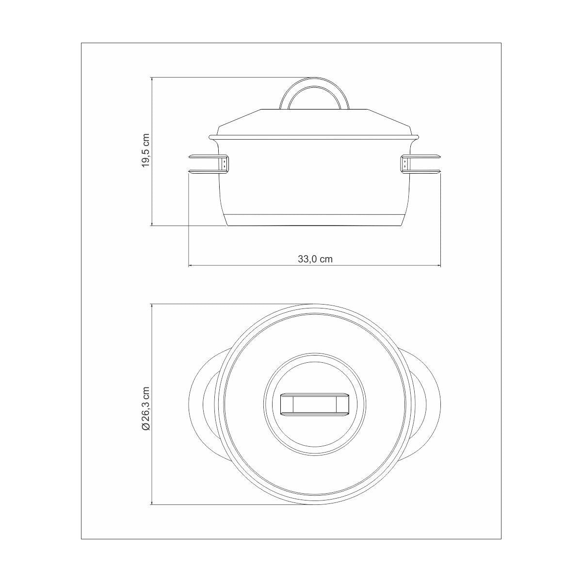 Caçarola Tramontina Solar Funda em Aço Inox Fundo Triplo com Tampa e Alças 24 cm 6,1 L
