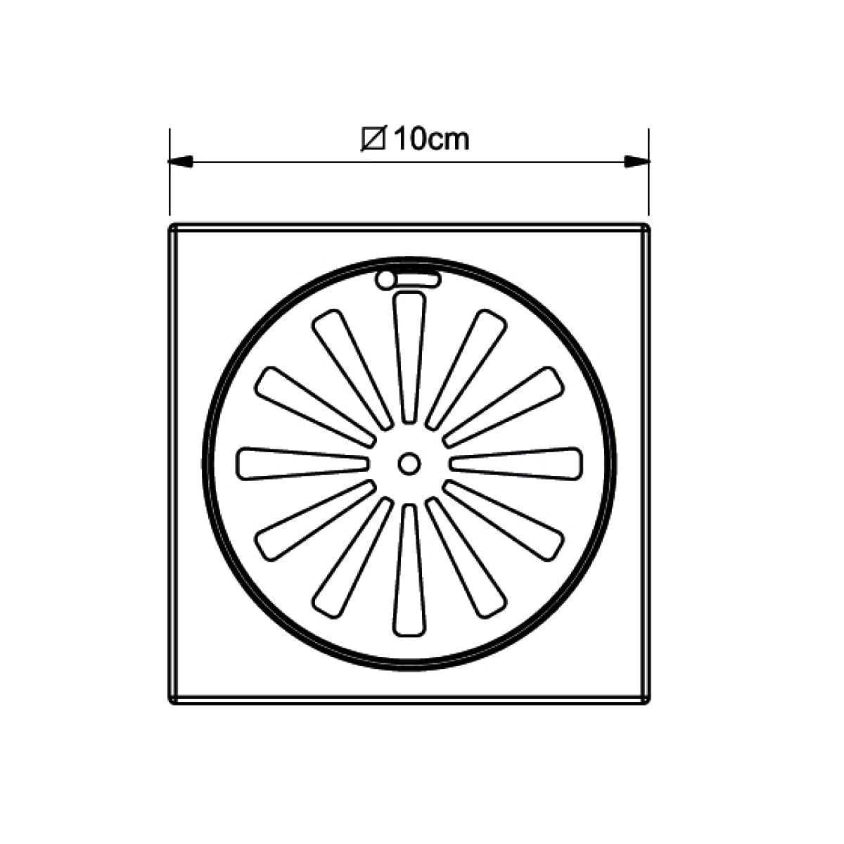 Ralo Quadrado com Fecho em Aço Inox 10 cm Docol