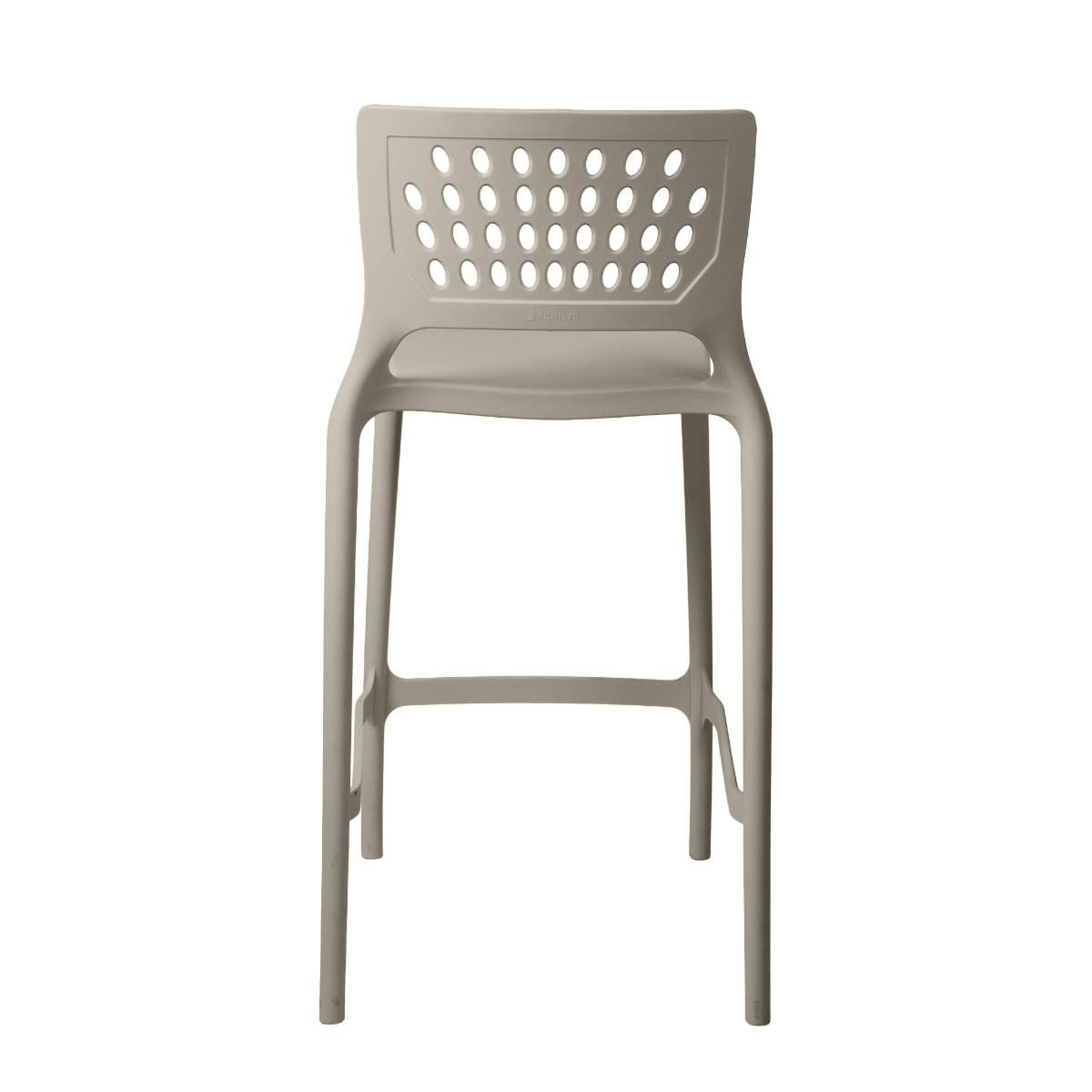 Banqueta Alta para Bancada e Cozinha Areia Empilhável Marte em Polipropileno Acrilys