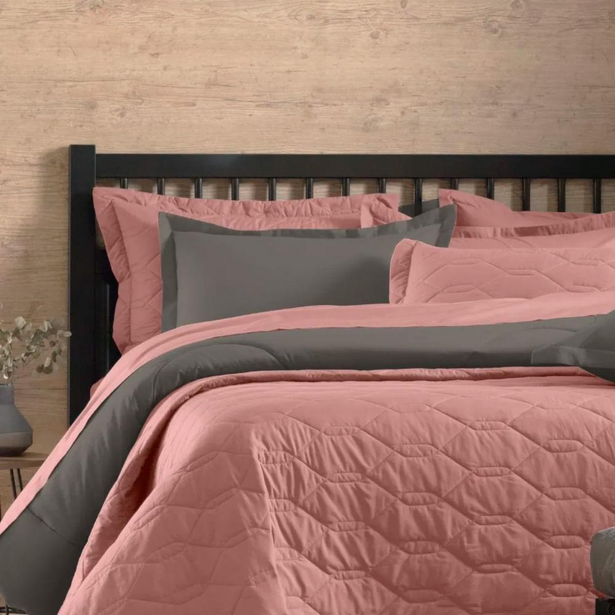 Jogo de Cama Queen Karsten 180 Fios Algodão Liss Rosa