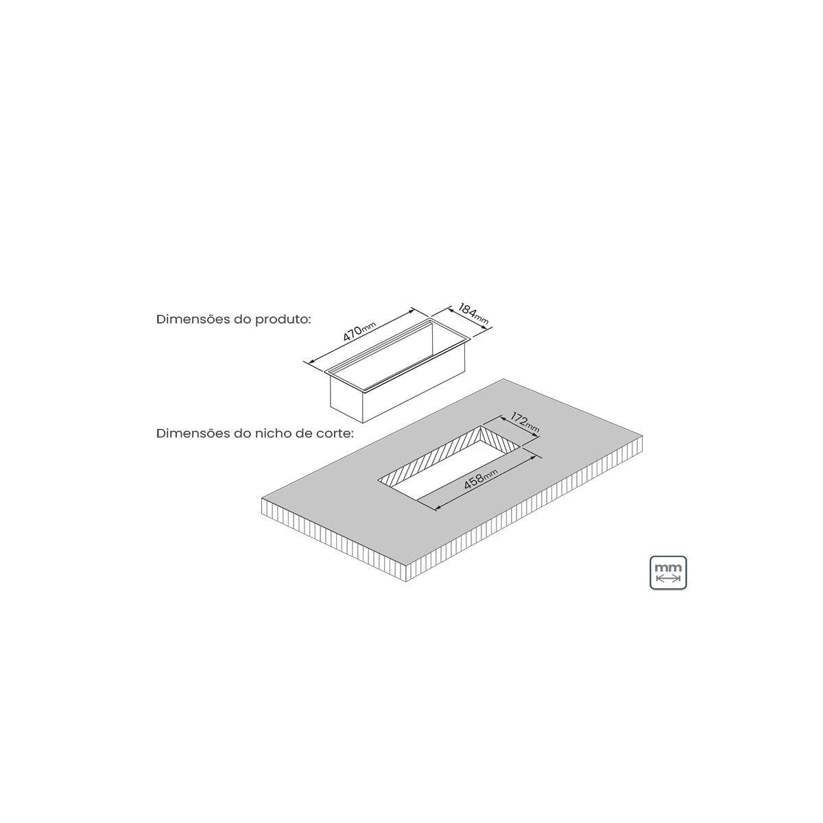 Canal Organizador em Aço Inox Tramontina para Sobrepor Scotch Brite com Acessórios 45x18 cm