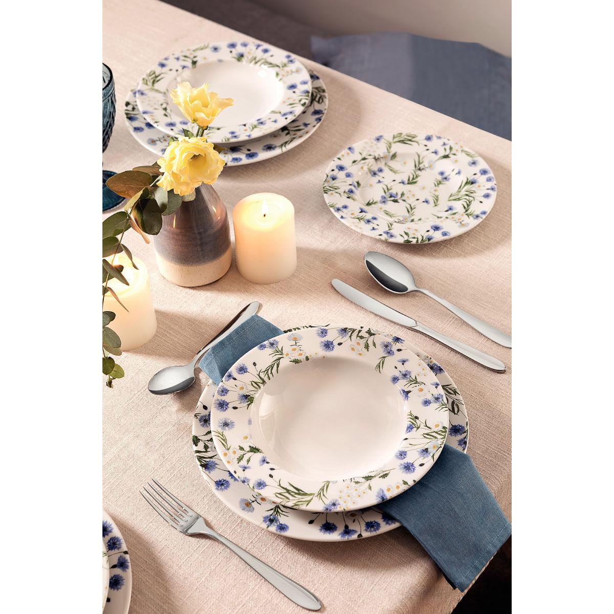 Aparelho de Jantar Tramontina Ana Alice em Porcelana Decorada 20 Peças
