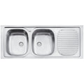 Pia de Apoio Tramontina Stratta 2C 34 R em Aço Inox 120 x 50 cm com 2 Cubas
