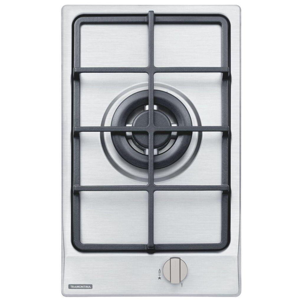 Cooktop a Gás Tramontina Dominó 1GX Tri HE Safestop 30 em Aço Inox e Trempes em Ferro Fundido 1 Queimador