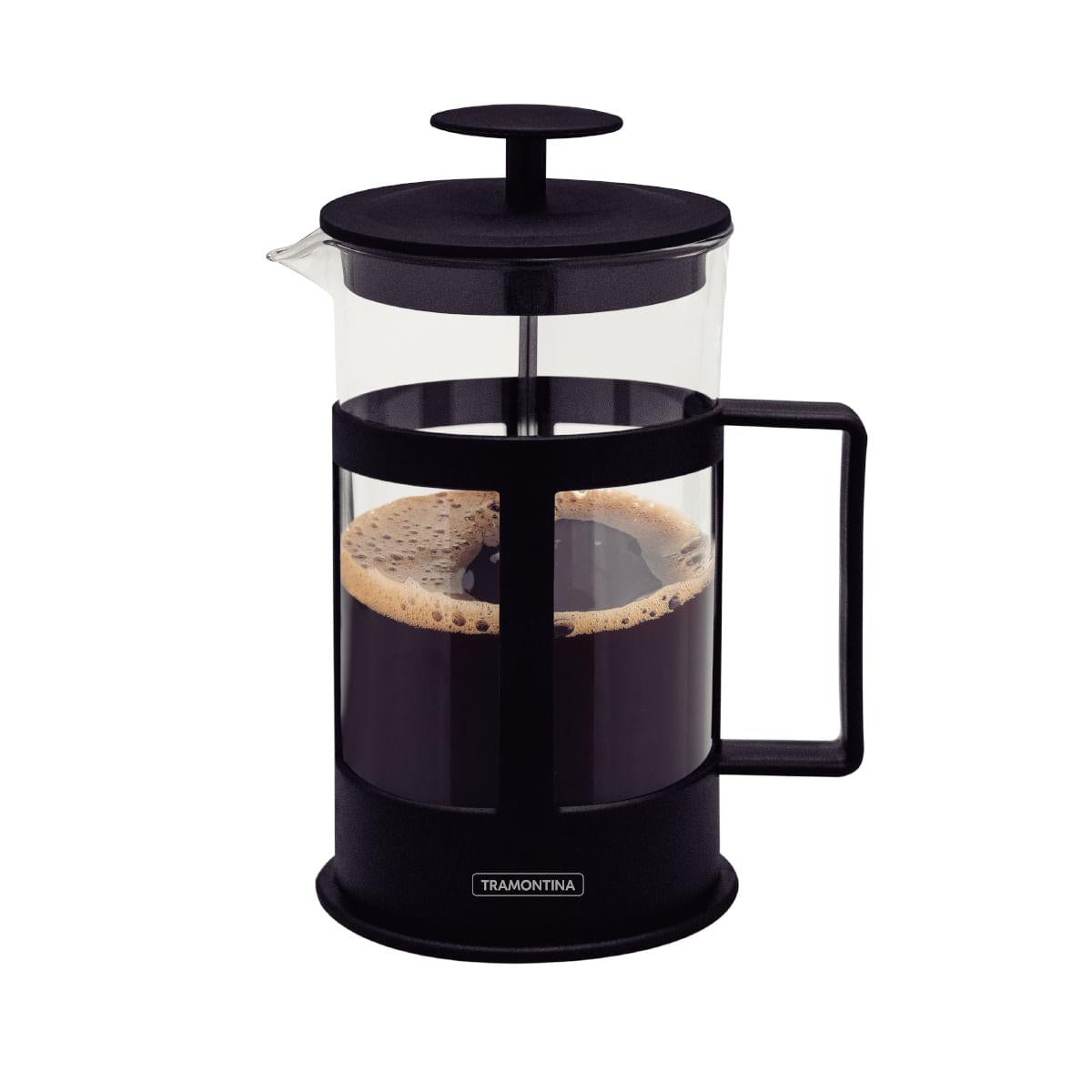 Cafeteira Francesa Tramontina em Vidro e Polipropileno Preto 1 L