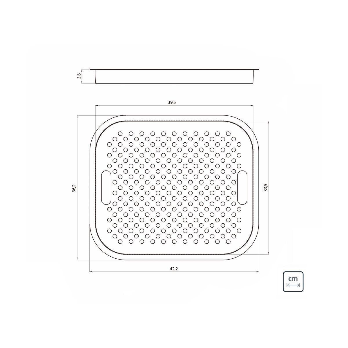 Bandeja Perfurada Tramontina em Aço Inox para Pias e Cubas 42 x 36 cm