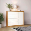 Cômoda 4 Gavetas e 1 Porta em MDF Freijó Off White 135x47x124 cm Dalla Costa