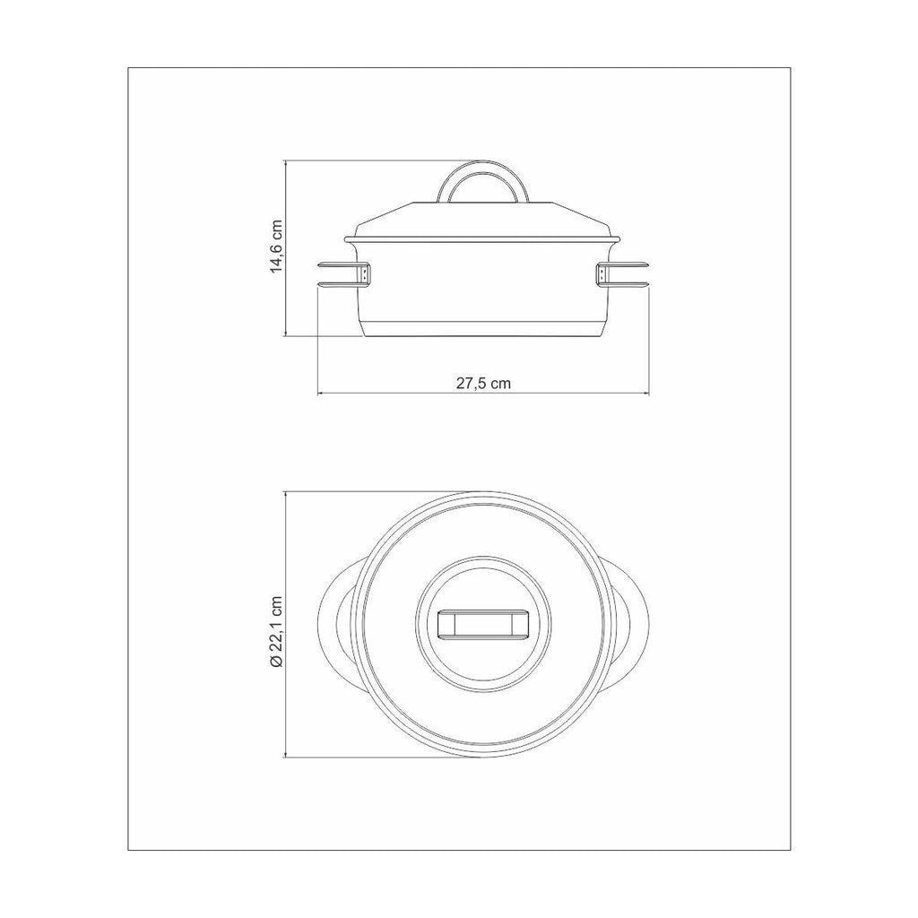 Caçarola Tramontina Solar Rasa em Aço Inox Fundo Triplo com Tampa e Alças 20 cm 2,9 L