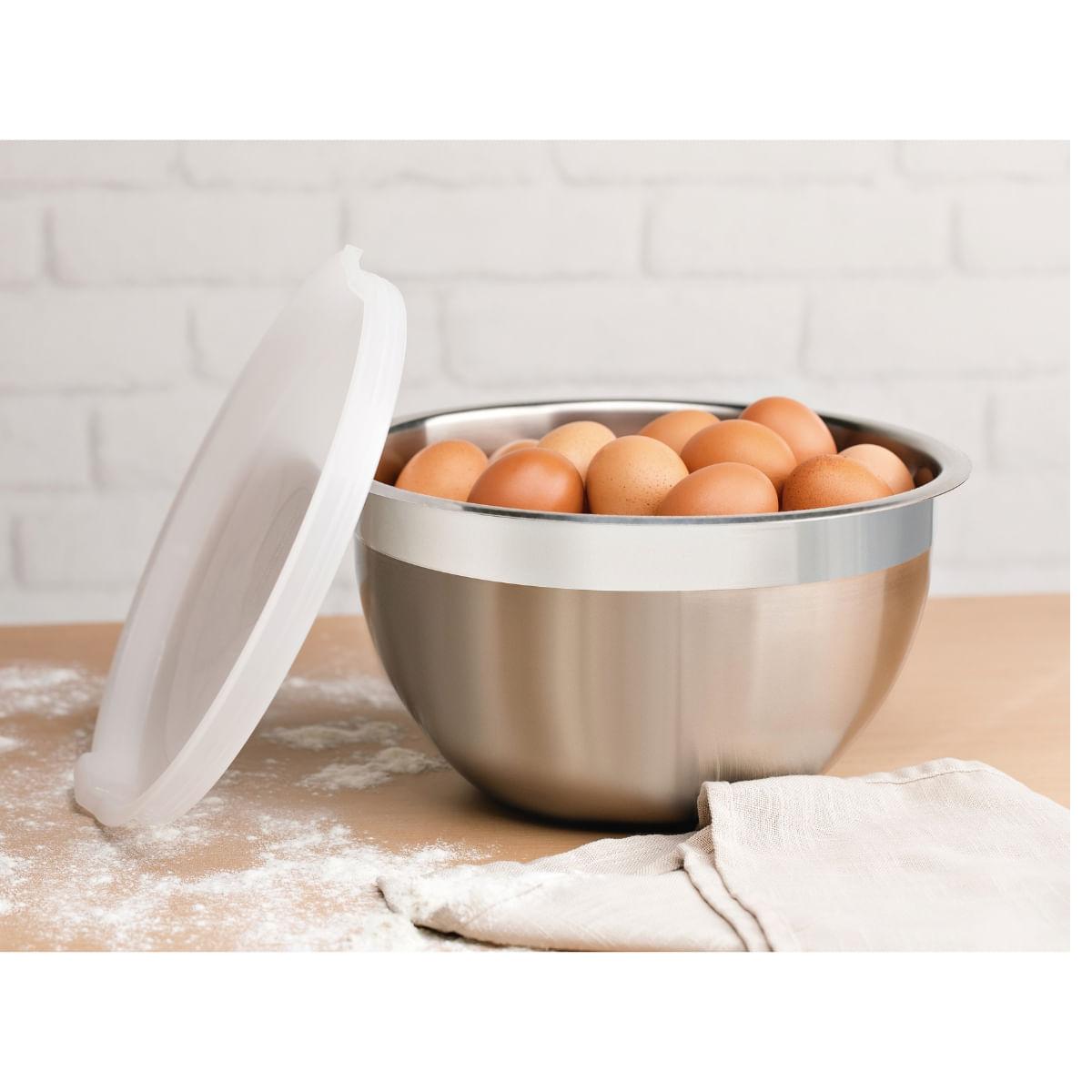 Bowl Tramontina Cucina em Aço Inox com Tampa Plástica 20 cm 3 Litros