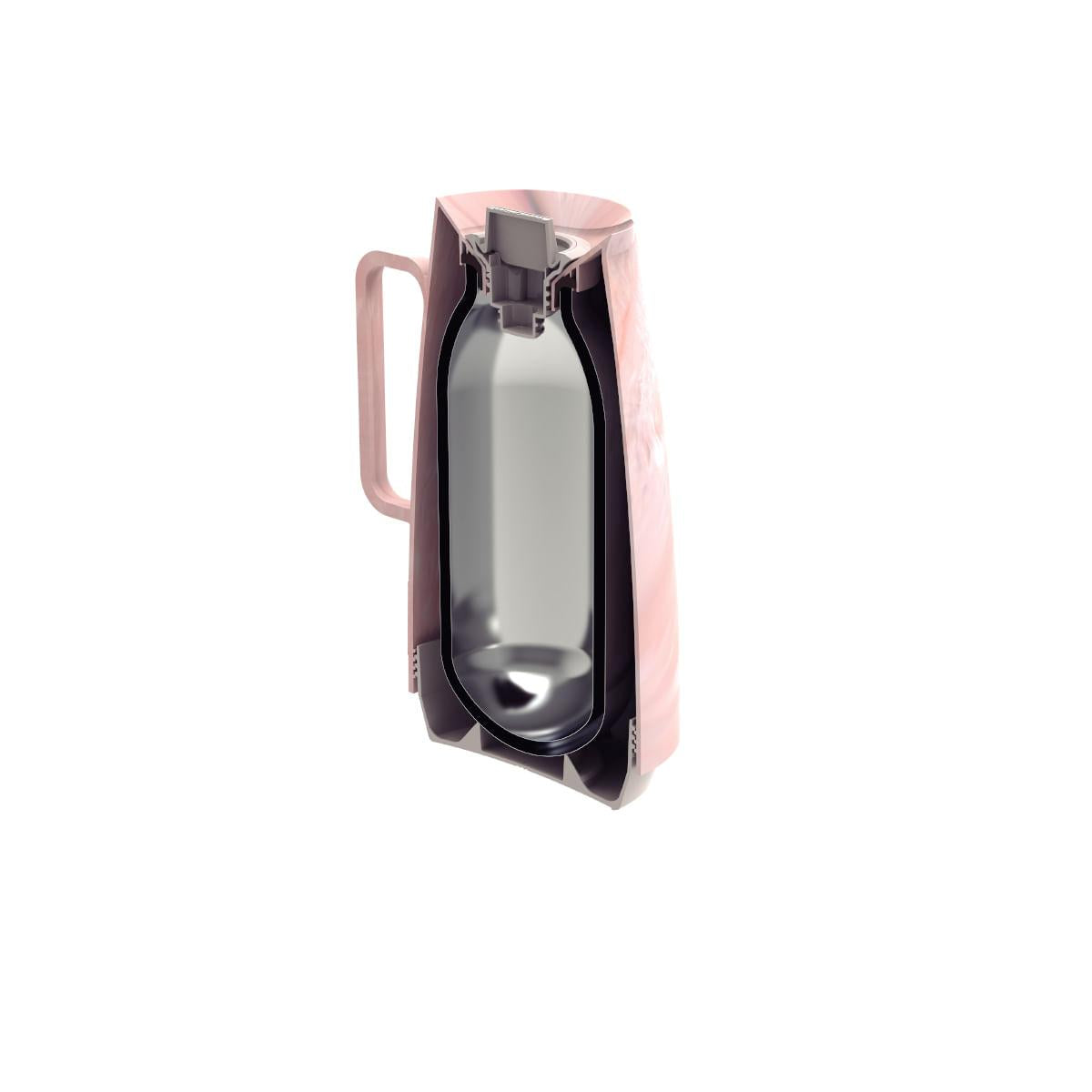 Bule Térmico Tramontina Exata em Plástico Marmorizado Rosa 500 ml