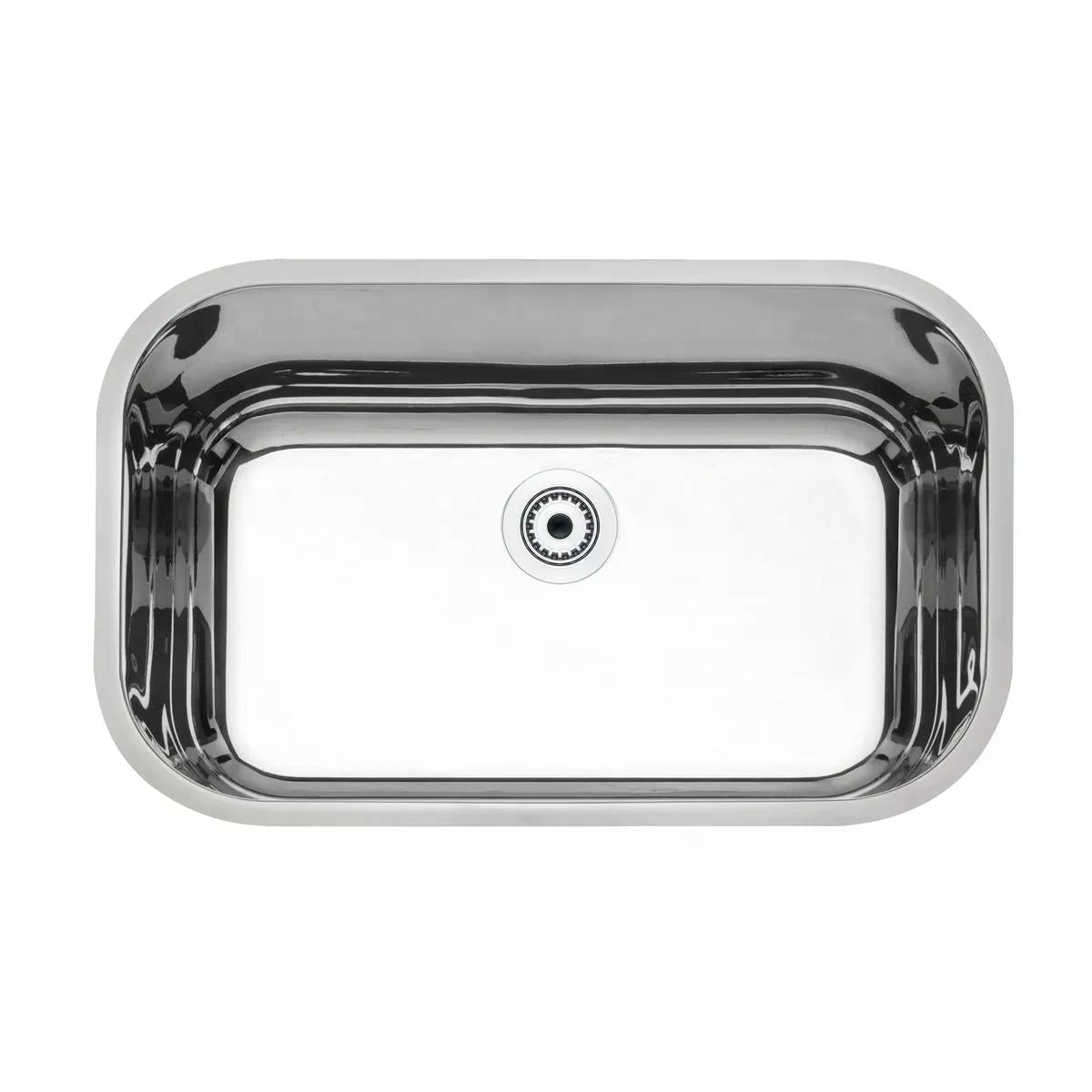 Cuba Tramontina Lavínia Plus 56 BL Inox Alto Brilho 56 x 34 cm Válvula 3 1/2 pol