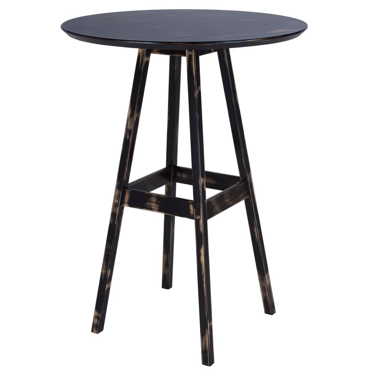 Mesa de Madeira Pub Alta Rústica Tramontina 80 x 80 cm Preta 91458117