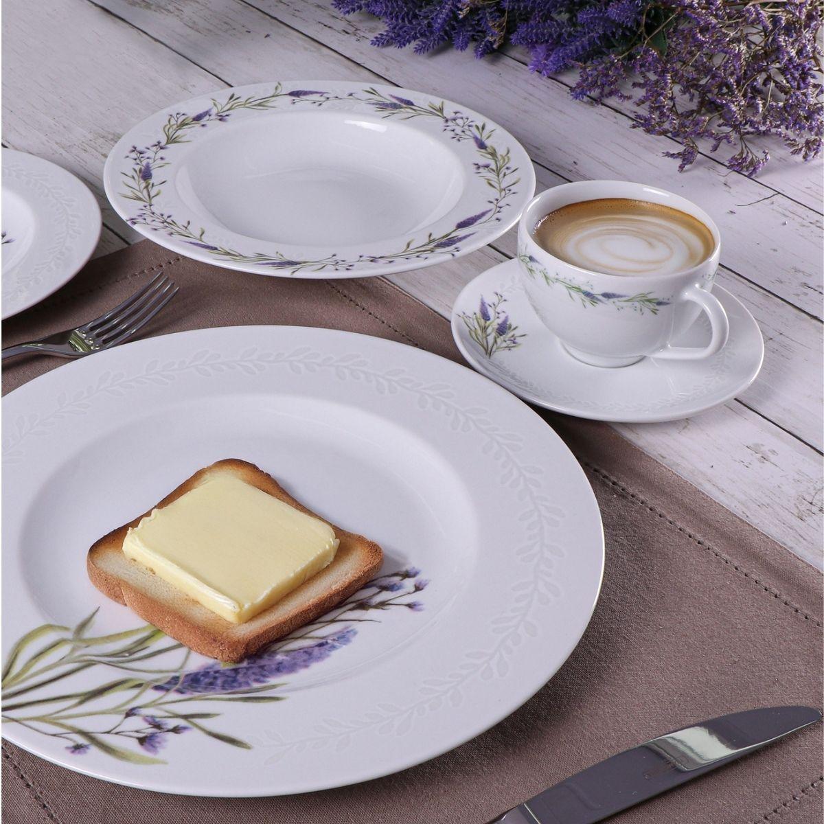 Aparelho de Jantar Tramontina Lilla em Porcelana Decorada 20 Peças