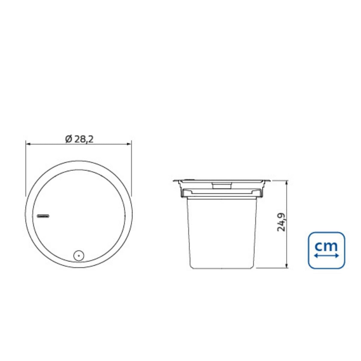 Lixeira de Embutir Tramontina 5 Litros Clean Round Click em Aço Inox