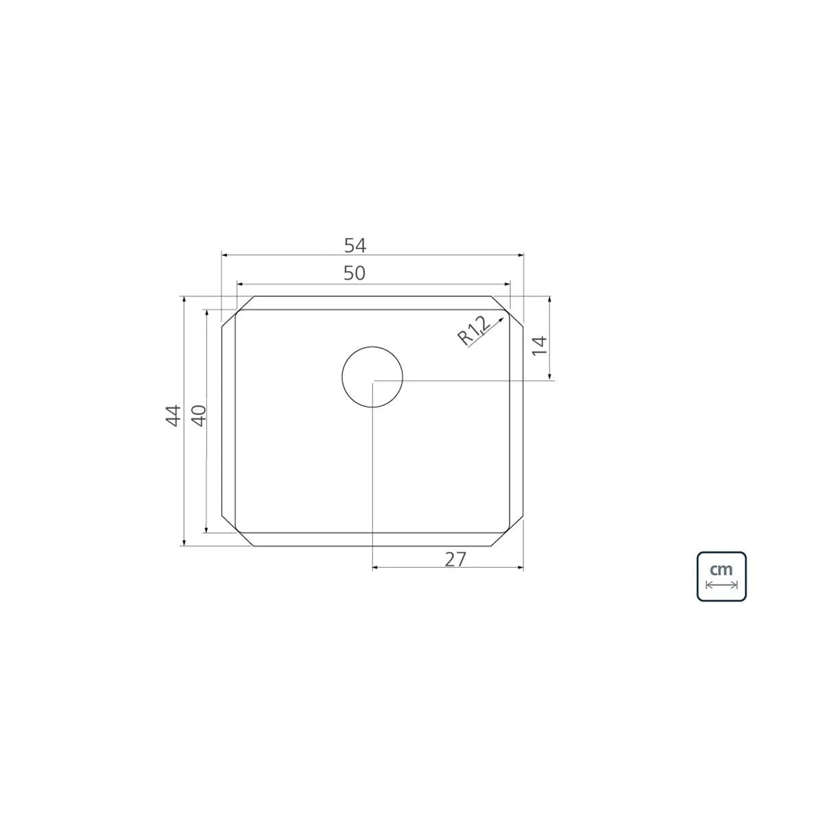 Cuba de Embutir Quadrum 50 Tramontina 50x40x20 cm em Aço Inox Acetinado OUTLET