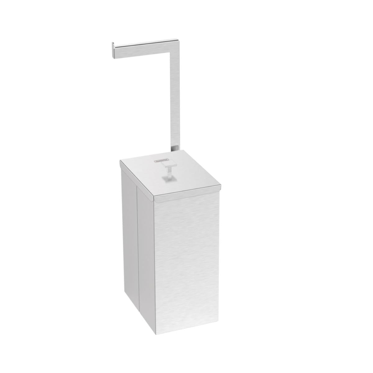 Lixeira Inox Luz Slim com Suporte para Papel Higiênico Tramontina Scotch Brite 5,5 Litros OUTLET