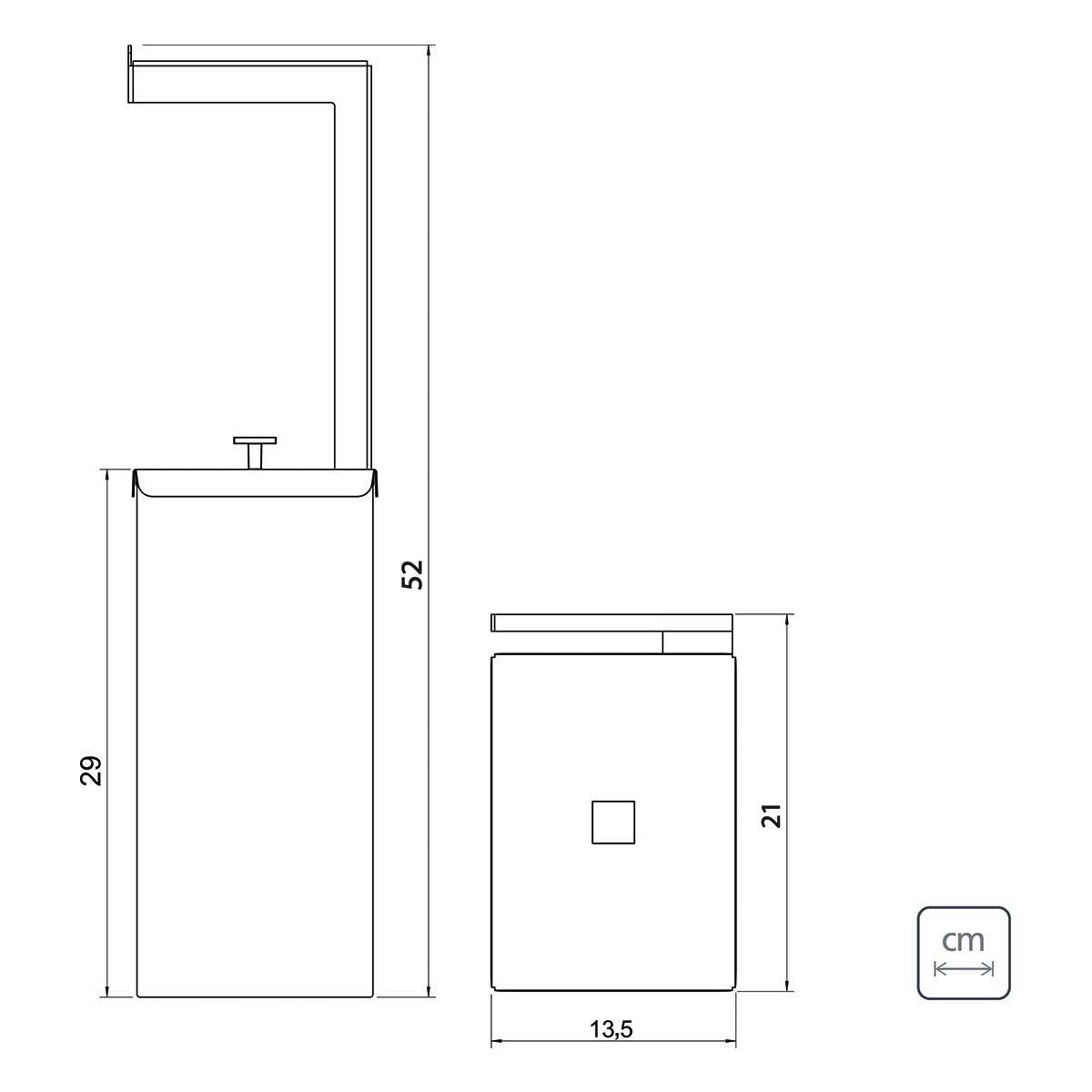 Lixeira Inox Luz Slim com Suporte para Papel Higiênico Tramontina Scotch Brite 5,5 Litros OUTLET