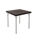 Mesa Geo Tramontina Beta Quadrada 79 cm em Polipropileno Marrom com Base em Alumínio Polido
