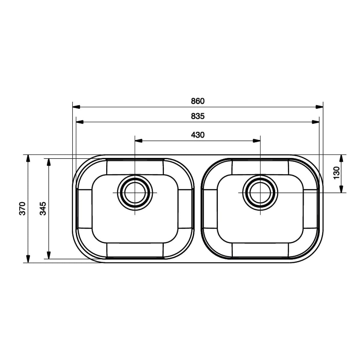 Cuba de Embutir Docol Spice 83,5x34,5 cm em Aço Inox Acetinado Sem Válvula